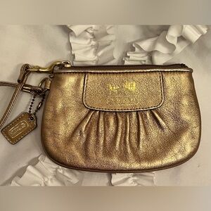 Coach Metallic Gold Wristlet